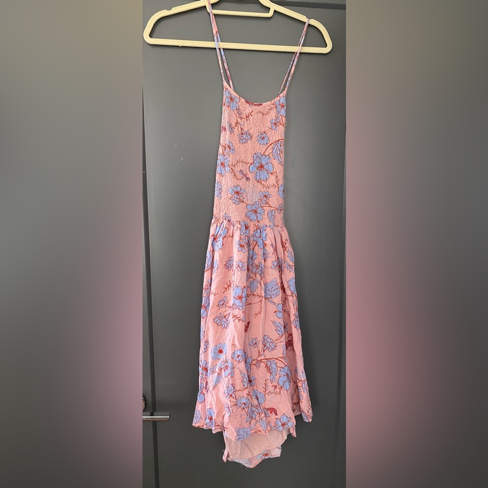 Kimchi Blue pink floral open back dress